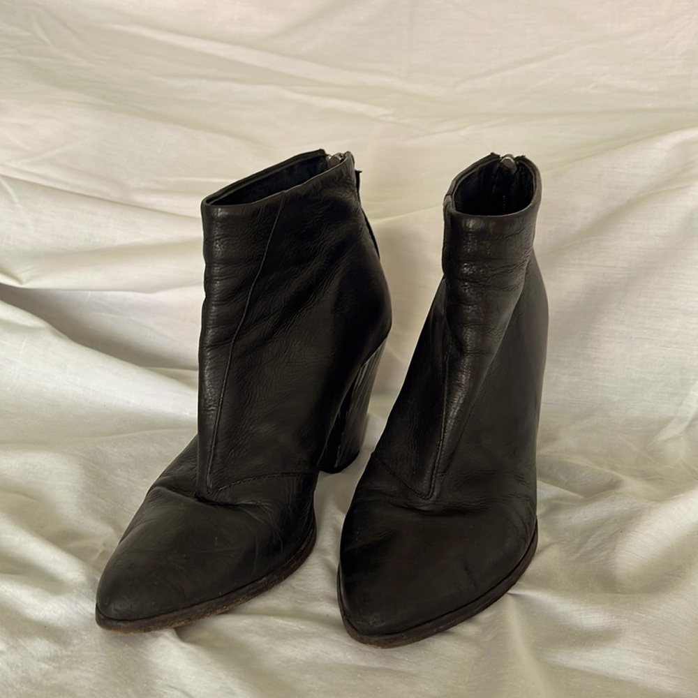 All Saints black leather ankle boots size 37